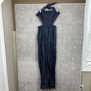 Andres Otalora Berraquera Cutout Denim Tencel‎ Jumpsuit Size US 4